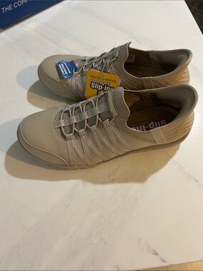 Skechers Men’s Slip-In Sneakers in Taupe Beige